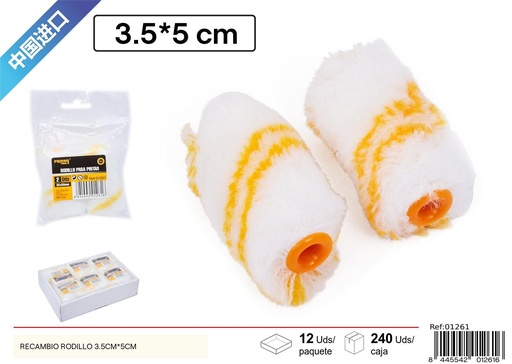 [01261] Recambio rodillo pelo largo 5 cm 2 piezas - Suministros para pintura