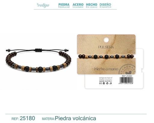 [25180] Pulsera de piedra volcánica hecha a mano - Joyería de piedras