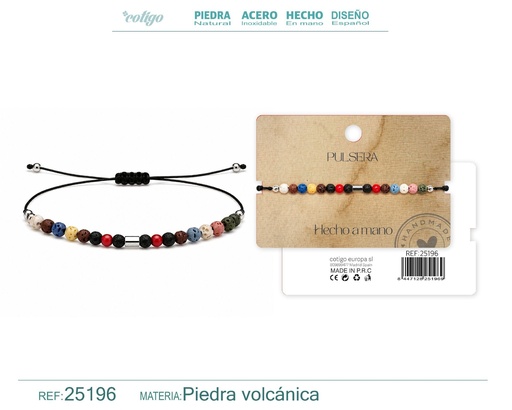 [25196] Pulsera de piedra volcánica hecha a mano - Joyería artesanal y accesorios