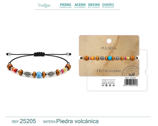 [25205] Pulsera de piedra volcánica hecha a mano - Accesorios de bisutería