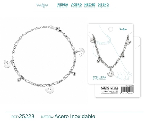 [25228] Tobillera de acero inoxidable - Joyería y accesorios