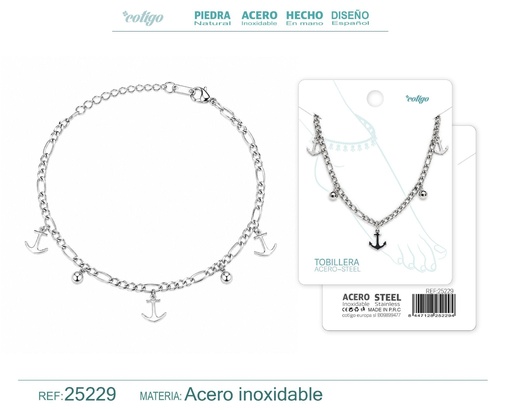 [25229] Tobillera de acero inoxidable - Joyería y accesorios