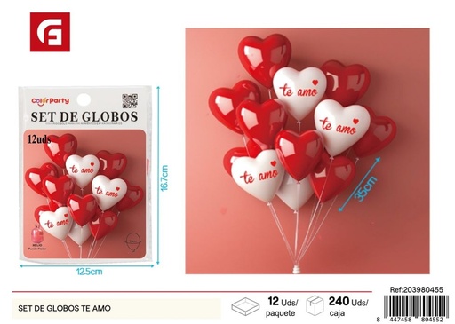 [203980455] Set de globos "Te amo" - Artículos de fiesta