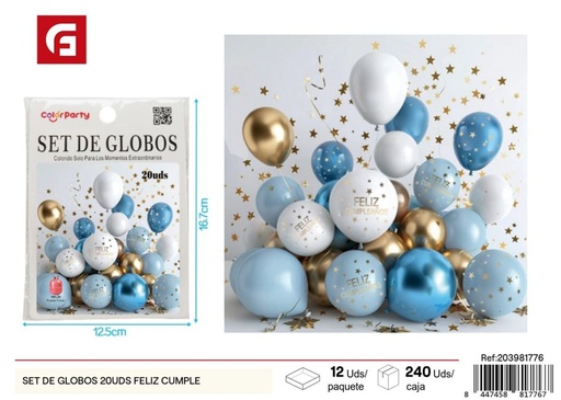 [203981776] Set de globos "Feliz Cumple" 20 uds - Artículos de fiesta