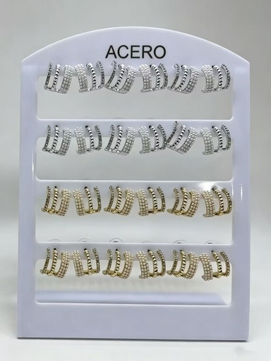 [ED4016] Pendientes de acero 12/p NS ED-4016 - Bisutería y accesorios