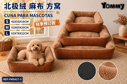 [YM5417-3] Cuna de perro de polar ártico color marrón - Accesorios para mascotas
