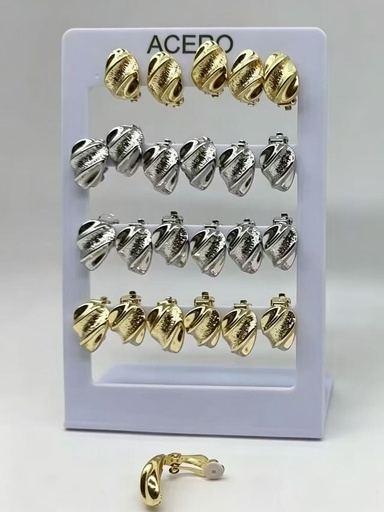 [ED4010] Pendientes clip de acero 12/p NS ED-4010 - Bisutería y accesorios