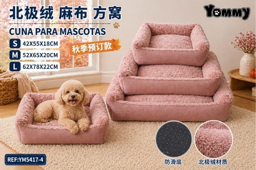 [YM5417-4] Cuna de perro de tela de yute con colores - Accesorios para mascotas
