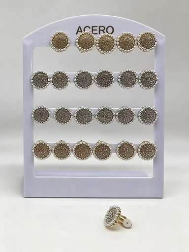 [ED4022] Pendientes clip de acero - Set de 12 piezas