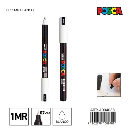 [A004038] Marcador POSCA PC-1MR 0.7 mm color blanco - Marcadores y artículos de escritura