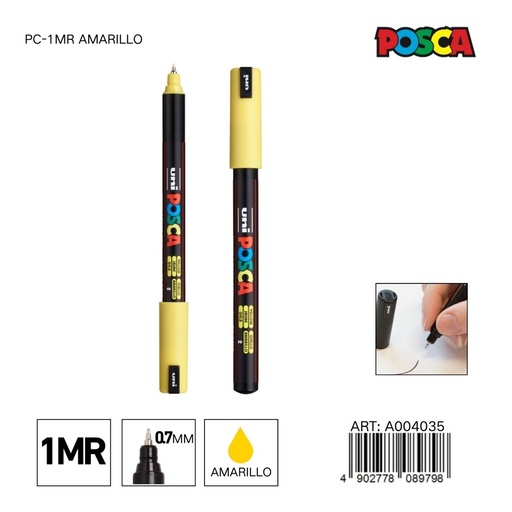 [A004035] Marcador POSCA PC-1MR 0.7 mm color amarillo - Marcadores y artículos de escritura