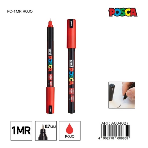 [A004027] Marcador POSCA PC-1MR 0.7 mm color rojo - Marcadores y artículos de escritura