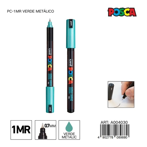 [A004030] Marcador POSCA PC-1MR 0.7 mm color verde metálico - Marcadores y artículos de escritura