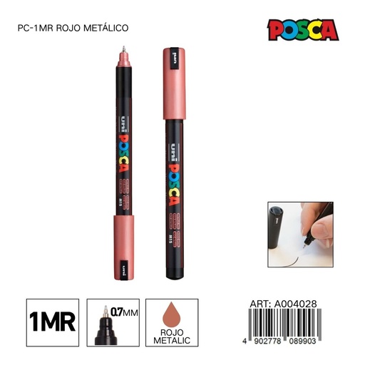 [A004028] Marcador POSCA PC-1MR 0.7 mm color rojo metálico - Marcadores y artículos de escritura