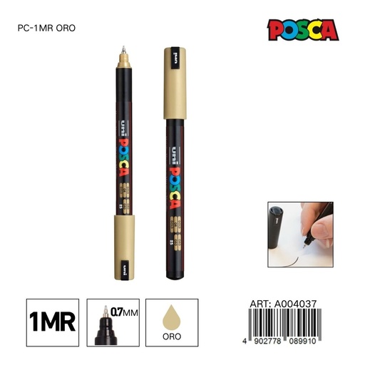 [A004037] Marcador POSCA PC-1MR 0.7 mm color oro - Marcadores y artículos de escritura