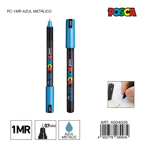 [A004026] Marcador POSCA PC-1MR 0.7 mm color azul metálico - Marcadores y artículos de escritura