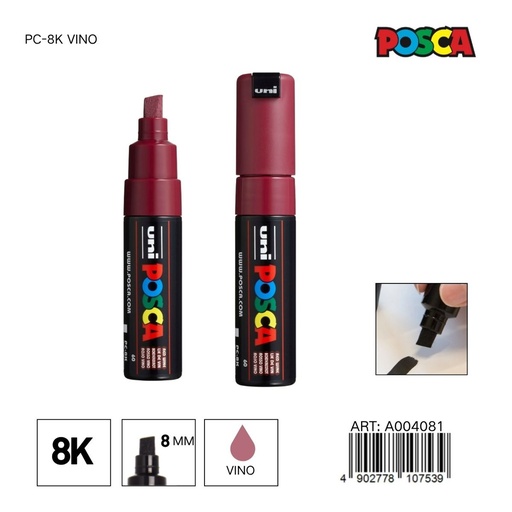 [A004081] Marcador POSCA PC-8K 8 mm color vino - Marcadores y artículos de escritura
