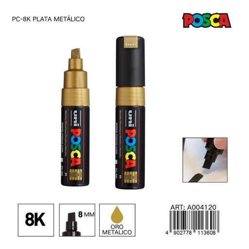 [A004120] Marcador POSCA PC-8K 8 mm color oro metálico - Marcadores y artículos de escritura