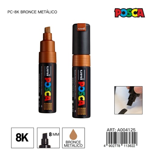 [A004125] Marcador POSCA PC-8K 8 mm color bronce metálico - Marcadores y artículos de escritura