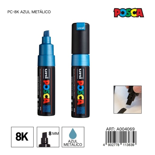 [A004069] Marcador POSCA PC-8K 8 mm color azul metálico - Marcadores y artículos de escritura
