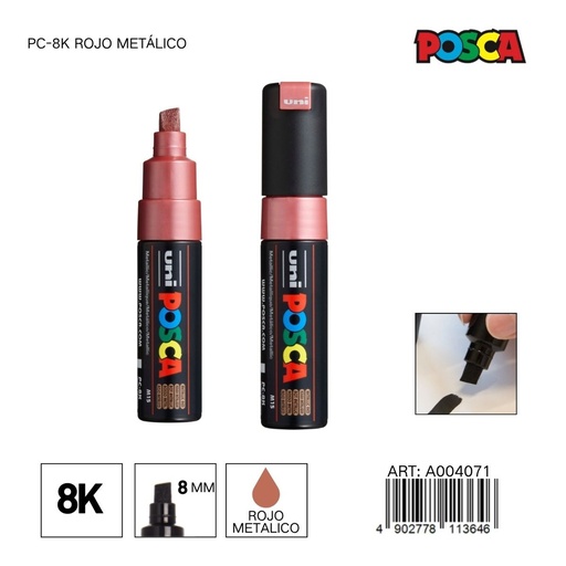 [A004071] Marcador POSCA PC-8K 8 mm color rojo metálico - Marcadores y artículos de escritura
