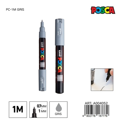 [A004052] Marcador POSCA PC-1M 0.7mm-1mm color gris - Marcadores y artículos de escritura