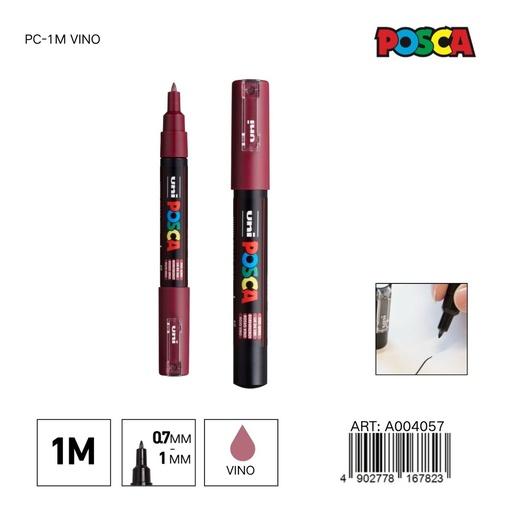 [A004057] Marcador POSCA PC-1M 0.7mm-1mm color vino - Marcadores y artículos de escritura