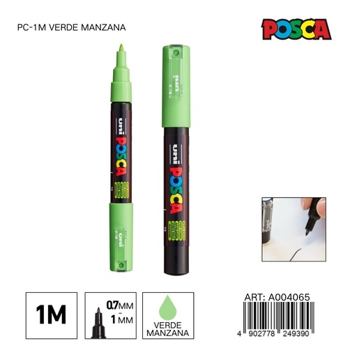 [A004065] Marcador POSCA PC-1M 0.7mm-1mm color verde manzana - Marcadores y artículos de escritura