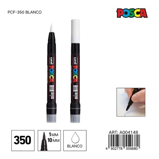 [A004148] Marcador POSCA PCF-350 0.1mm-10mm color blanco - Marcadores y artículos de escritura