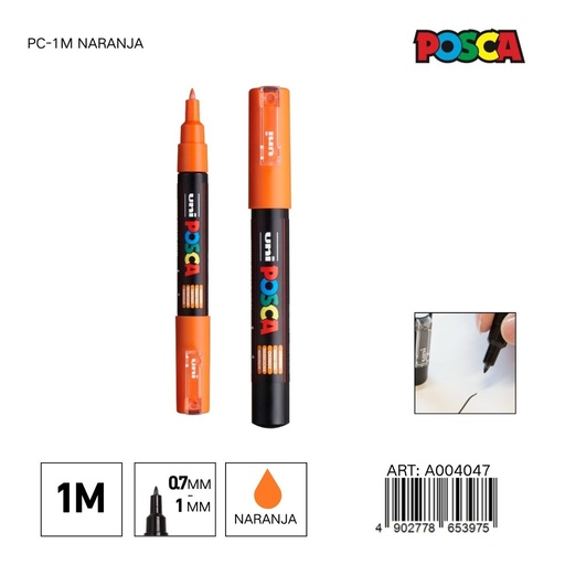 [A004047] Marcador POSCA 0.7mm-1mm PC-1M Naranja - Material de oficina
