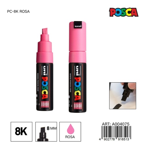 [A004075] Marcador POSCA 8mm PC-8K Rosa - Material de oficina