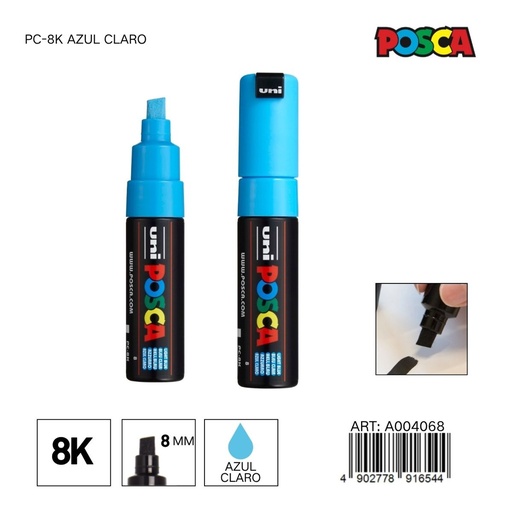 [A004068] Marcador POSCA 8mm PC-8K Azul Claro - Material de oficina