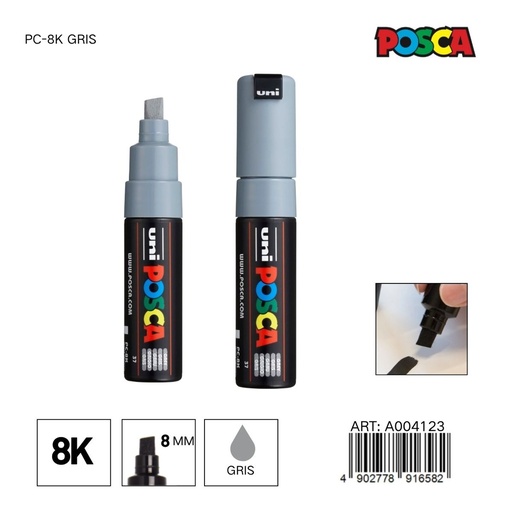 [A004123] Marcador POSCA 8mm PC-8K Gris - Material de oficina