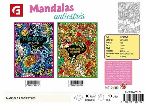 [202405179] Mandalas antiestrés - Material de papelería y libros para colorear