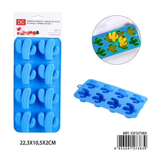 [0243728] Molde de silicona para hielo en forma de cactus 21x10.5x2 cm - Utensilios de cocina y moldes para hielo