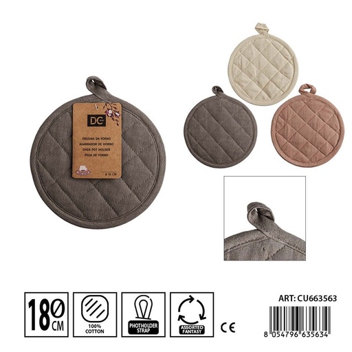 [0244974] Agarra caliente redonda D18 cm Chocomousse - Manopla y soporte para ollas