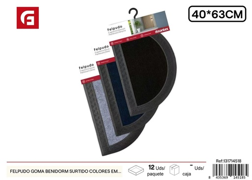 [131714518] Felpudo de goma Benidorm surtido de colores 40*63 cm - Textiles para el hogar