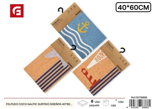 [131718886] Felpudo de coco Nautic surtido de diseños 40*60 cm - Textiles para el hogar