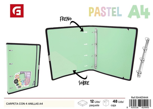 [154401444] Carpeta con 4 anillas A4 - Material de oficina