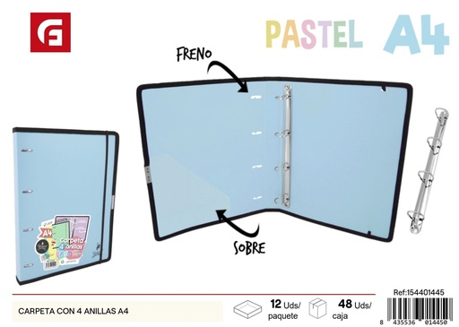 [154401445] Carpeta con 4 anillas A4 - Material de oficina