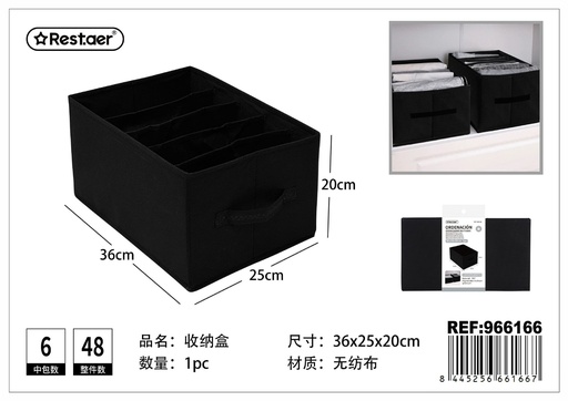 [966166] Caja de almacenamiento de tejido no tejido de 5 compartimentos 36*25*20 cm - Organizador multiusos