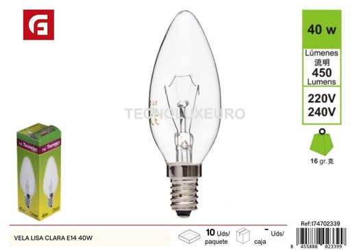 [174702339] Bombilla de candelabro clara E14 40W - Accesorios de iluminación