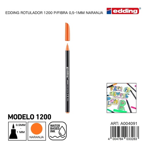 [A004091] Ratualador EDDING Watercolor 0.5-1mm - Rotuladores de fibra naranja