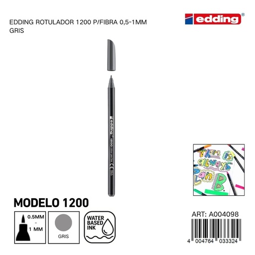 [A004098] Ratualador EDDING Watercolor 0.5-1mm - Rotuladores de fibra gris