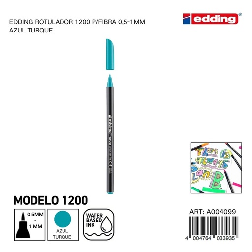 [A004099] Ratualador EDDING Watercolor 0.5-1mm - Rotuladores de fibra azul turquesa