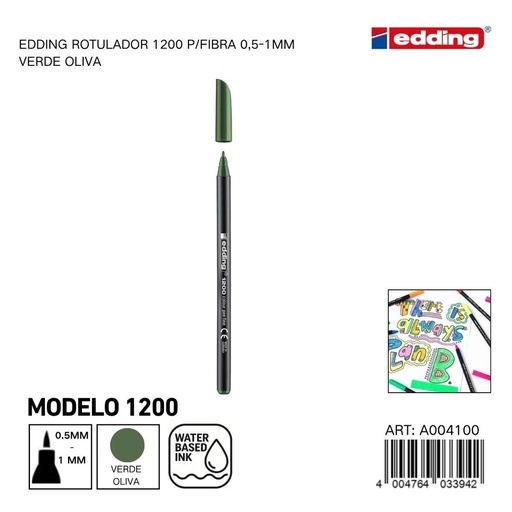[A004100] Ratualador EDDING Watercolor 0.5-1mm - Rotuladores de fibra verde oliva
