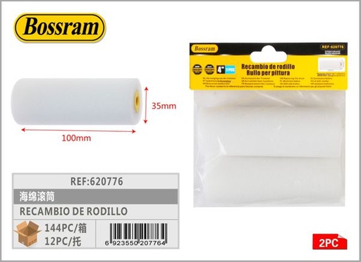 [620776] Recambio de rodillo de pintura 4 pulgadas 2pcs para pintar paredes