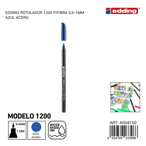 [A004102] Ratualador EDDING Watercolor 0.5-1mm - Rotuladores de fibra azul acero