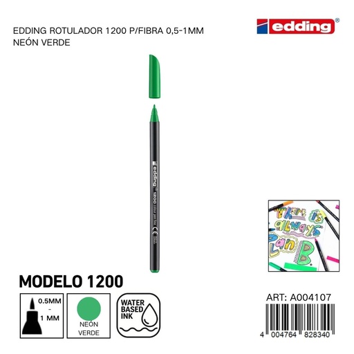 [A004107] Ratualador EDDING Watercolor 0.5-1mm - Rotuladores de fibra neón verde
