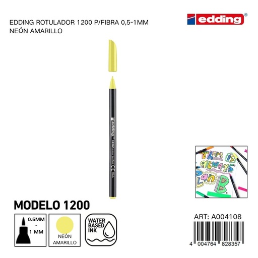[A004108] Ratualador EDDING Watercolor 0.5-1mm - Rotuladores de fibra neón amarillo